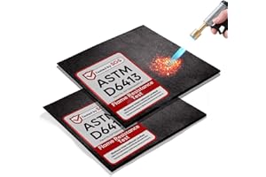 TOPDC 2 Pack Welding Blanket 12x12 Inch, High Temp Resistant Carbon Felt Pad, 5mm Thick Heat Shield Fabric Withstands 2200℉, UL94&MSDS Certified, Flexible&Cuttable for Welding Soldering Grill Firepit