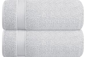 Belizzi Home Cotton 2 Pack Oversized Bath Sheet 35x70, Large Bath Sheet, Ultra Soft, Absorbent, Compact, Eco-Friendly, Recyclable, Quick Drying and Lightweight Towel - Light Grey
