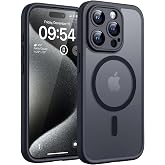 TOCOL for iPhone 15 Pro Max Case, Compatible with MagSafe, Black | Built-in Magnets, Full Camera &amp; Military-Grade Protection, Anti-Slip Shockproof Translucent Matte Back Phone Cover