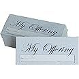 My Offering - Church Tithe/Donation Envelopes – Blue, Simple Design, Easy-open Tab, Fits Bills & Checks, Name, Date & Amount, Malachi 3:10 KJV Verse, Choose Your Quantity (125 or 500)