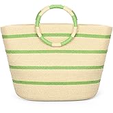 TOFUNTOY Beach Bags for Women Straw Tote Bag Summer Beach Bag Large Woven Straw Tote for Vacation Holiday