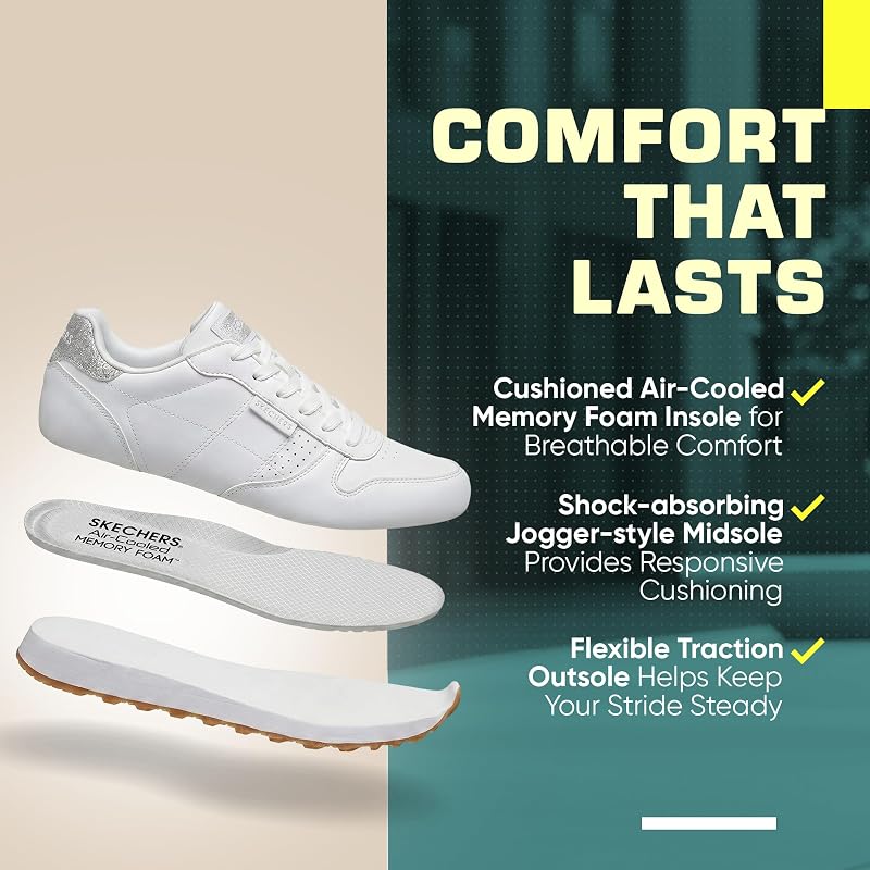 OG 85 OLD SCHOOL COOL, Zapatillas para Mujer, Blanco (White Duraleather/ Silver Glitter Trim), 38 EU — foto 5 de 8