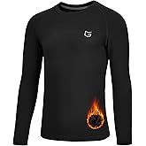 G Gradual Youth Boys Compression Thermal Shirt Long Sleeve Fleece Undershirt for Boy Football Baseball Soccer Base Layer
