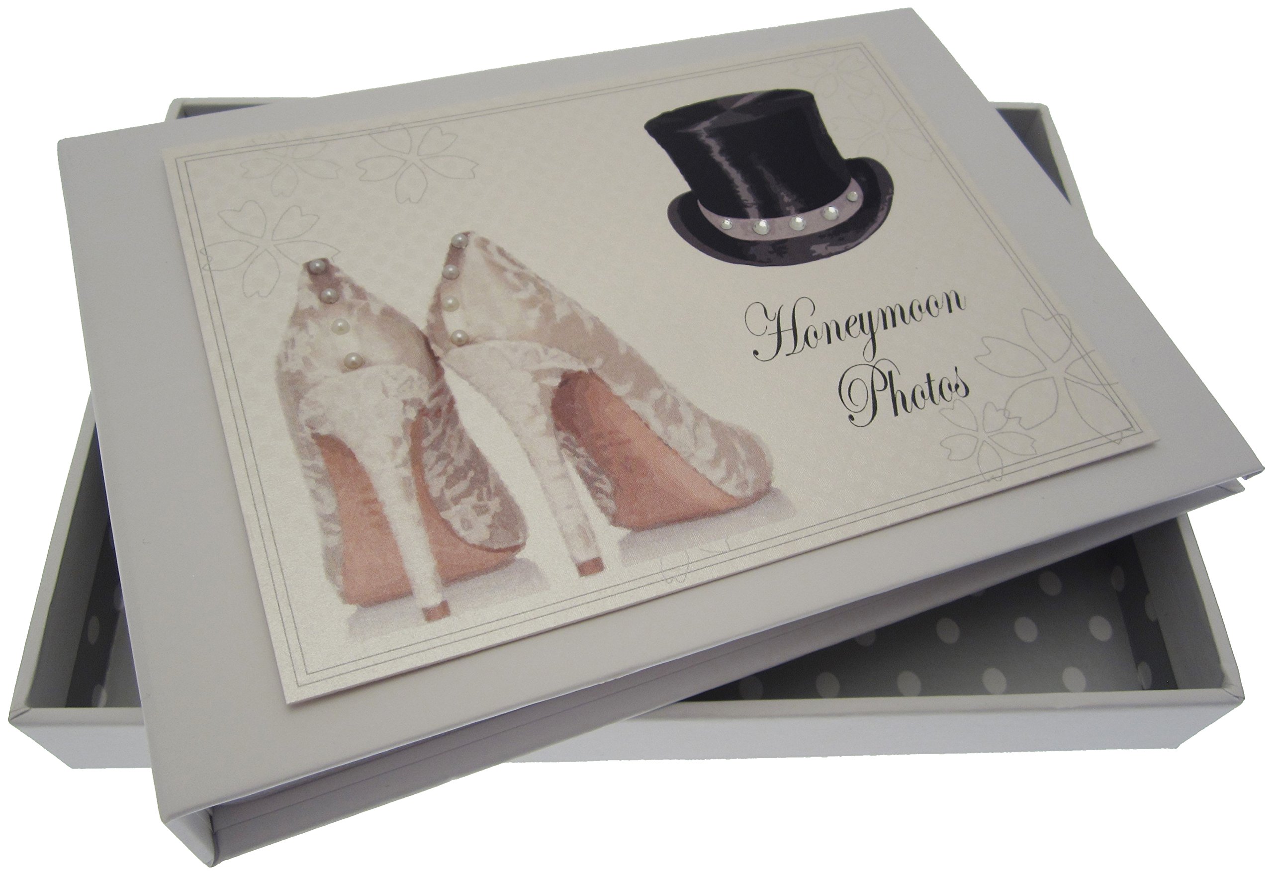 White Cotton Cards Honeymoon Tiny Album (Top Hat/Shoes)