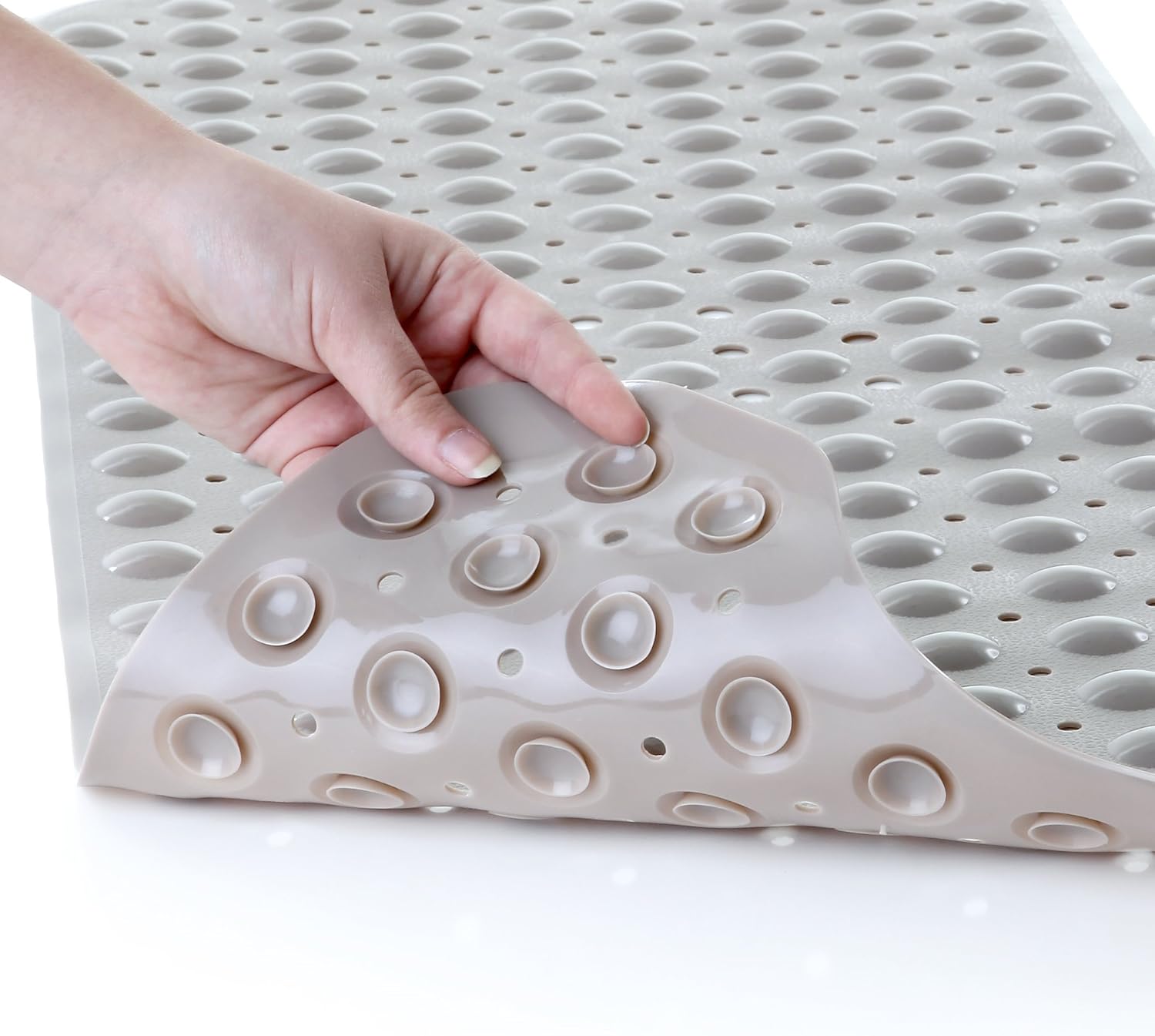 SlipX Solutions Tan Extra Long Bath Mat Adds Non-Slip Traction to Tubs & Showers - 30% Longer Than Standard Mats! (200 Suction Cups, 39” Long Bathtub Mat): Home & Kitchen