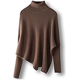 Ciovkis Women's Merino Wool Blend Oversized Sweater 2025 Fall Winter Turtleneck Batwing Sleeve Loose Fit Pullover Sweater