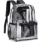 Vorspack Clear Backpack Heavy Duty PVC Transparent Backpack with Reinforced Strap for College Workplace | Heavy Duty, PVC, Reinforced Strap, for College, Workplace