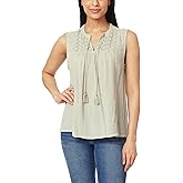 Angels Forever Young Women's Tatum Sleeveless Lightweight Top with Crochet