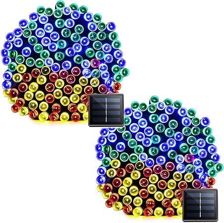 Vmanoo Solar Christmas Lights 72ft 22m 200 Led 8 Modes Solar Fairy String Lights For Outdoor Gardens Homes Wedding Christmas Party Waterproof