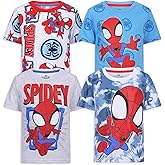 Marvel Spidey & His Amazing Friends Boys 4 Pack T-Shirt for Toddler and Big Kids