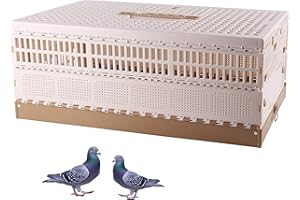 TOHONGADON Plastic Folding Pigeon Cage, Portable Pet Bird Travel Cage Carrier Pigeon Cage Pairing Cage Pigeon Nest Box Easy to Clean for Training and Release Competition (L)