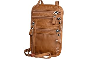 Ariscobull - Neck Wallet - Rfid Wallet Women - passport holder for travel - Travel Wallet Passport Holder For Travel Women - 10.3x6.8inch (Yellowish Brown)