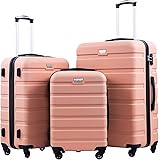 COOLIFE Luggage 3 Piece Set Suitcase Spinner Hardshell Lightweight TSA Lock 4 Piece Set