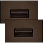 Maxxima Horizontal LED Step Light, Indoor/Outdoor Stair Light, 3 CCT Color Selectable 3000K, 4000K, 5000K, 50 Lumens, Oil Rub