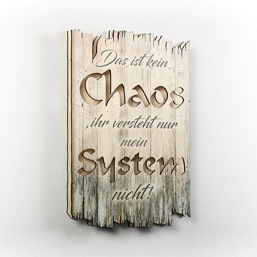 Dekolicht Chaos System Modern Wandlicht Led Batterie Betrieb Mit Timer Shabby Landhaus Style Wand Deko Mit Spruch Und Motiv Nachtlicht Wohn Deko 40x27cm Amazon De Beleuchtung
