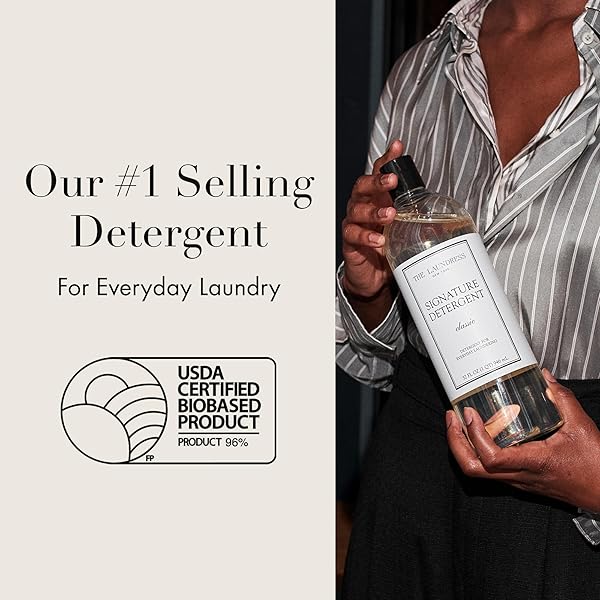 THE LAUNDRESS LUXURY LAUNDRY DETERGENT, 31 LOADS, SCENTED SIGNATURE CLASSIC FRAGRANCE, CONCENTRATED TRIPLE ENZYME DEEP CLEANING AND TARGETED STAIN REMOVER, 96% USDA BIOBASED PRODUCT