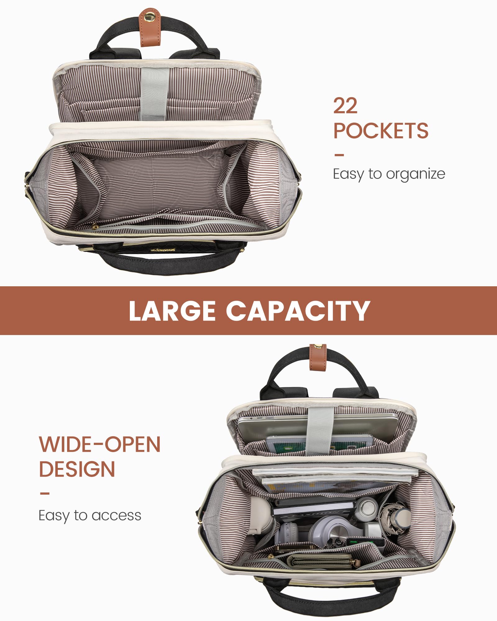 LOVEVOOK Laptop Backpack for Women, 15.6'' Waterproof Nurse Bag Teacher Work Backpack Purse for Women, Travel Computer Backpack for College Office Business Ladies