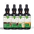 Stevia Liquid Drops Soda Pop Bundle - 4 Flavours (Ginger Ale, Cola, Rootbeer, Butter Cream Soda) - Zero Calorie, Natural Swee