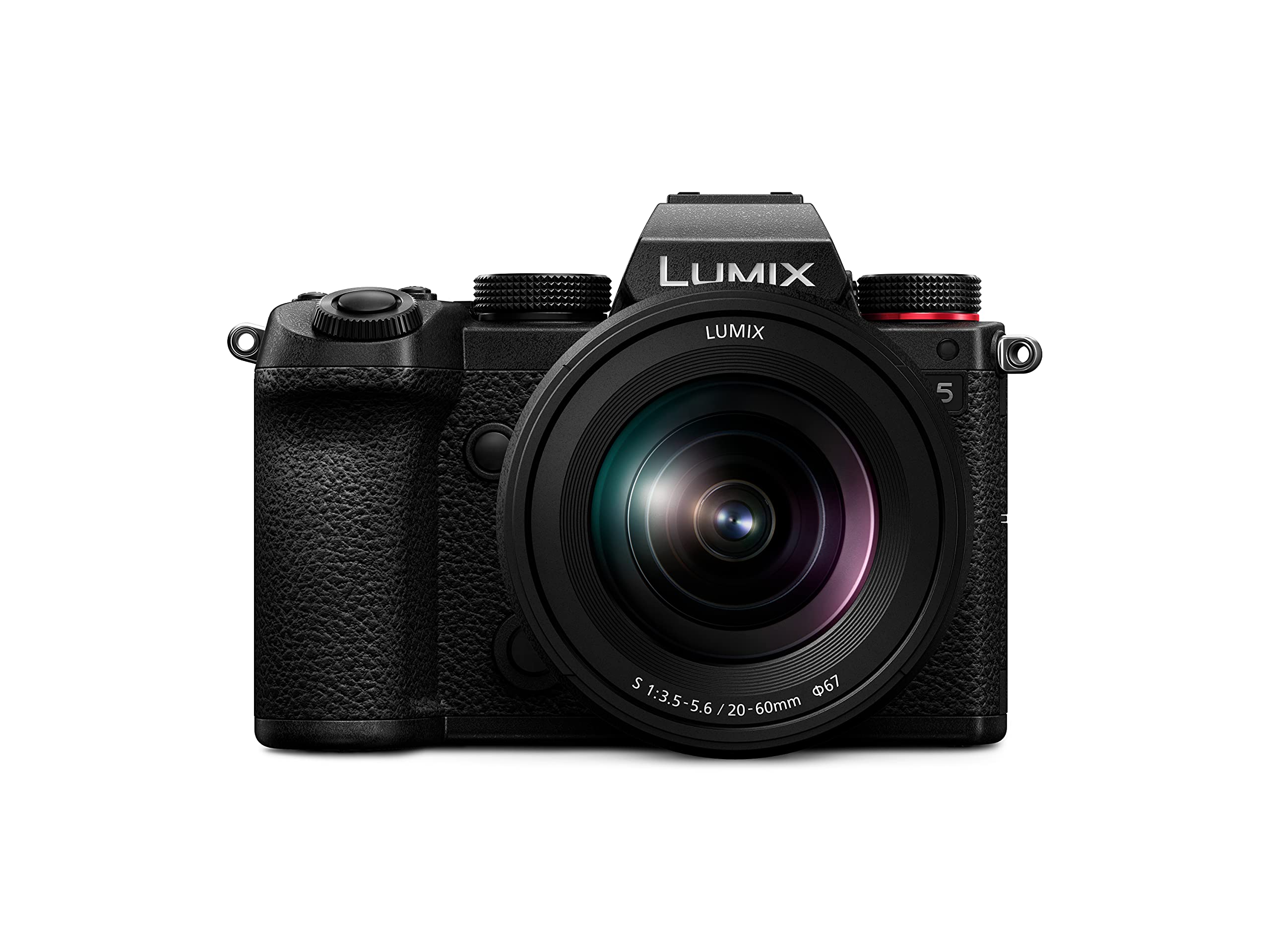 Panasonic LUMIX S DC-S5K Vollformatkamera (4K, L-Mount Bajonett, 24,2 MP Sensor, V-Log, staub- und spritzwassergeschützt), mit Objektiv R2060E, schwarz