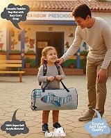 Soft Touch Toddler Nap Mat with Pillow & Blanket | 125cm Green Robot view 7