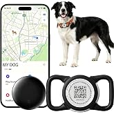 Dog Tracker with QR Code Smart Pet Tracker for Collar No Monthly Fee Pet Location Tracker with Holder Anti-Lost Device for Pets Compatible with Apple Find My iOS Only Dog Trackers