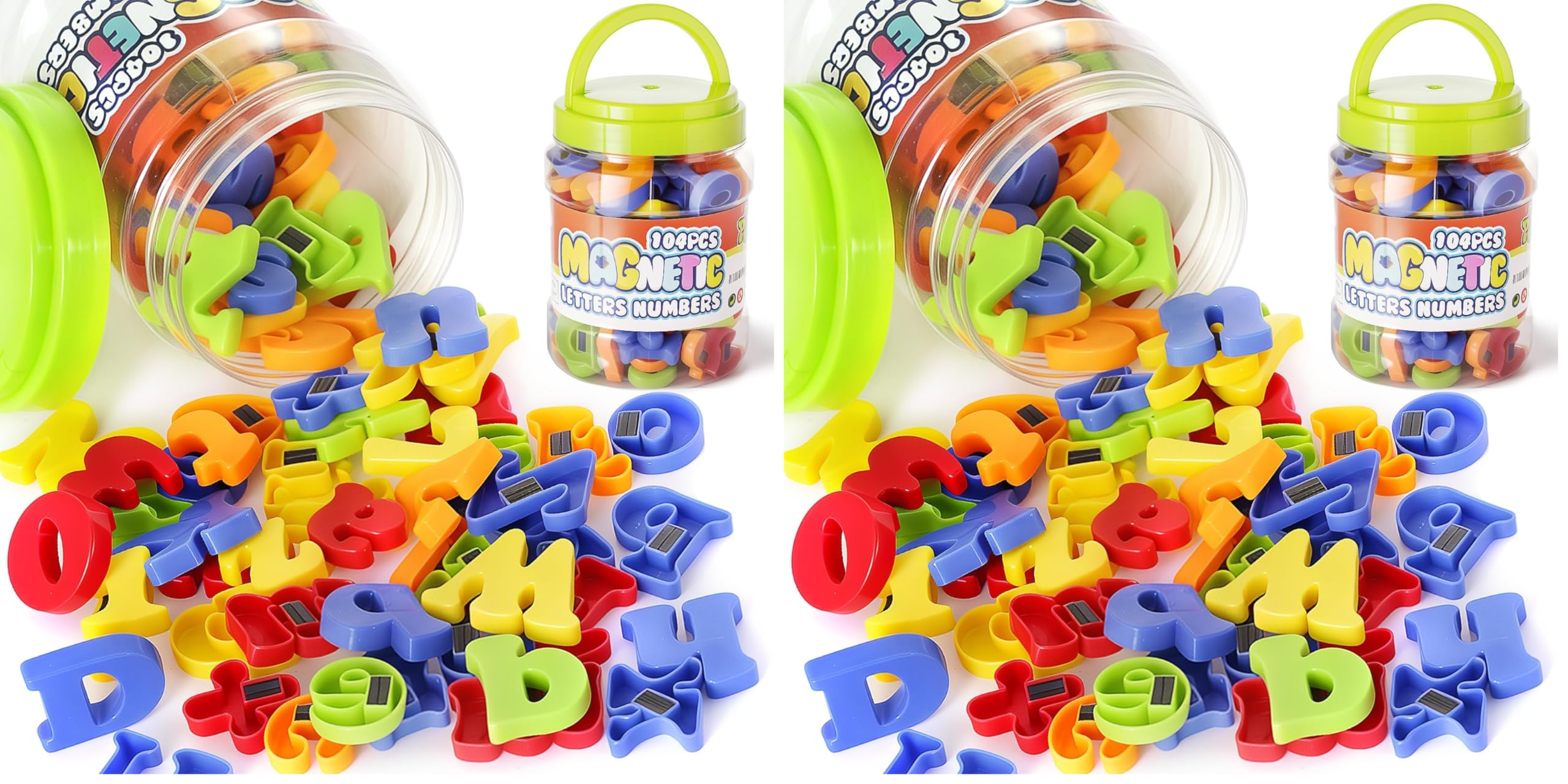 LovesTown 104 PCS Alphabet Magnetic Letters and Numbers for Toddlers,ABC 123 Fridge Educational Set,Great Learning Gift from Parents or Teachers (Pack of 2)