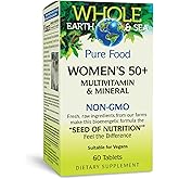 Natural Factors Whole Earth & Sea Women's 50+ Multivitamin & Mineral - Daily Multivitamin with Calcium, Selenium & More - Supports Bone & Brain Health - 60 Tablets (30 Servings)