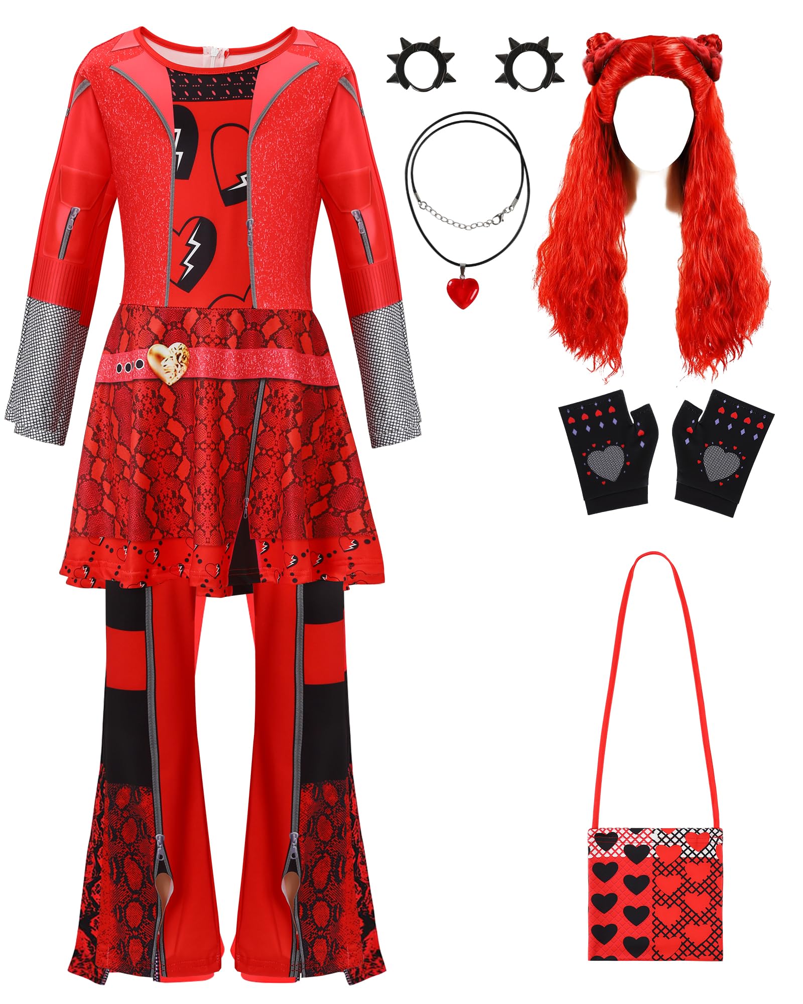 Photo 1 of ZapLute 4-5 Years Rise of Red Girls Cosplay Costume Sets Role Playing Outfits Halloween Christmas Copslay Party Dress up for Kids