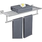 Alise 24 Inch Towel Racks for Bathroom Wall Mounted,Bathroom Towel Rack with Tower Bar,Double Towel Racks for Bathroom,SUS304 Stainless Steel Bathroom Towel Holder Brushed Nickel