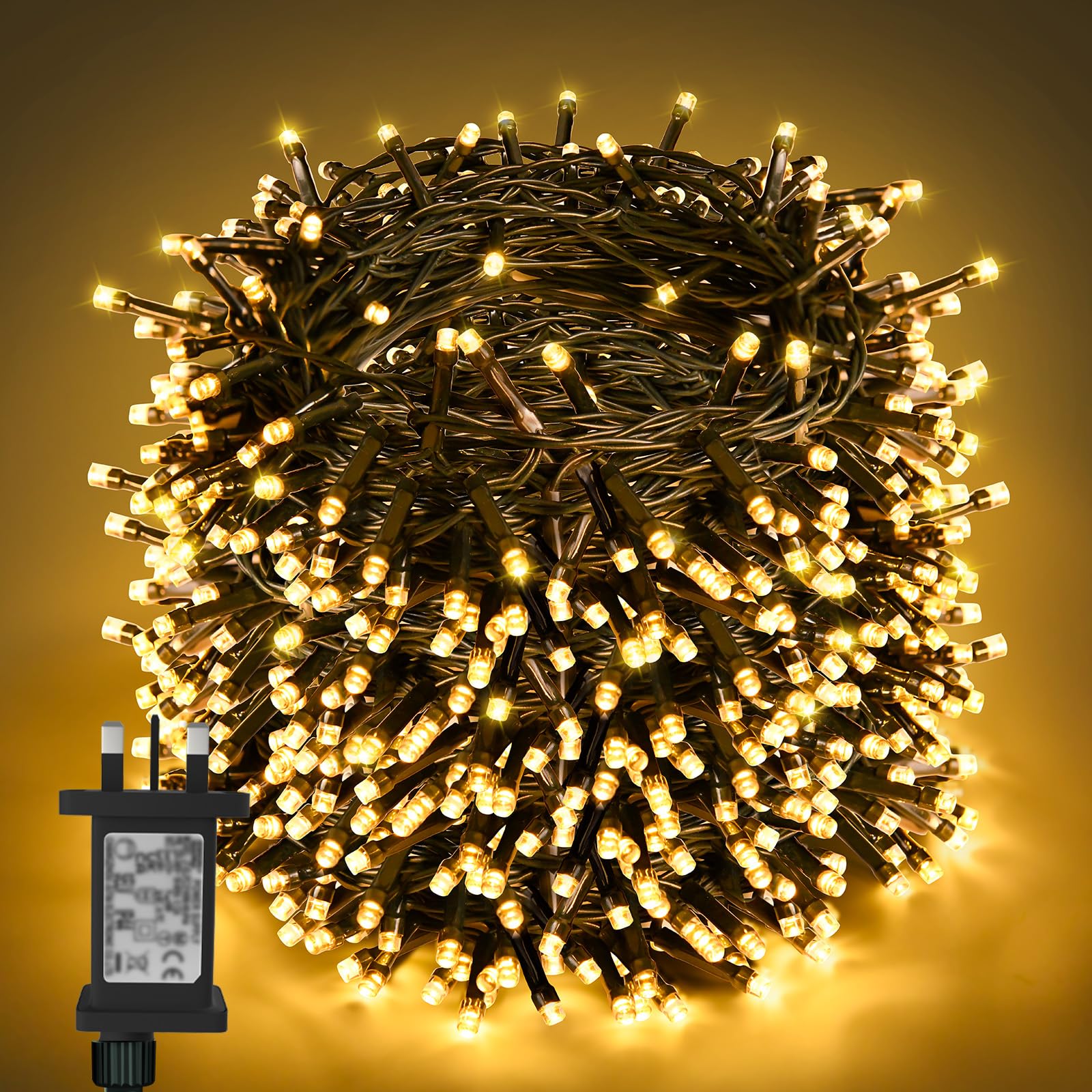 Etopgo 40M 400 LED Christmas Tree Lights, Christmas String Lights Outdoor with 6hTimer,Warm White Waterproof Fairy Lights for Indoor Outdoor Party Wedding Decoration — image 1