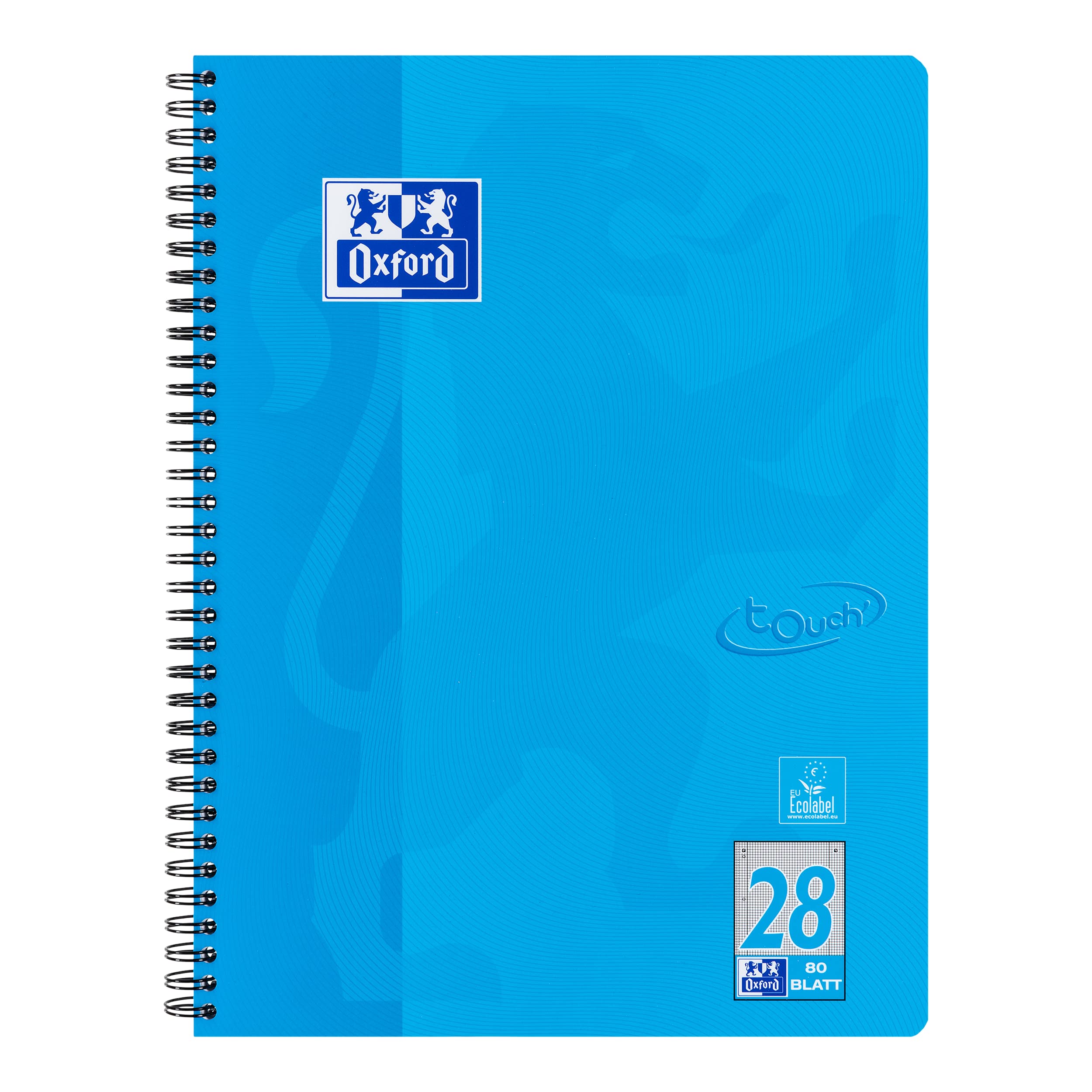 Oxford Touch Notepad A4 Squared with Margin 80 Sheets Sea Blue