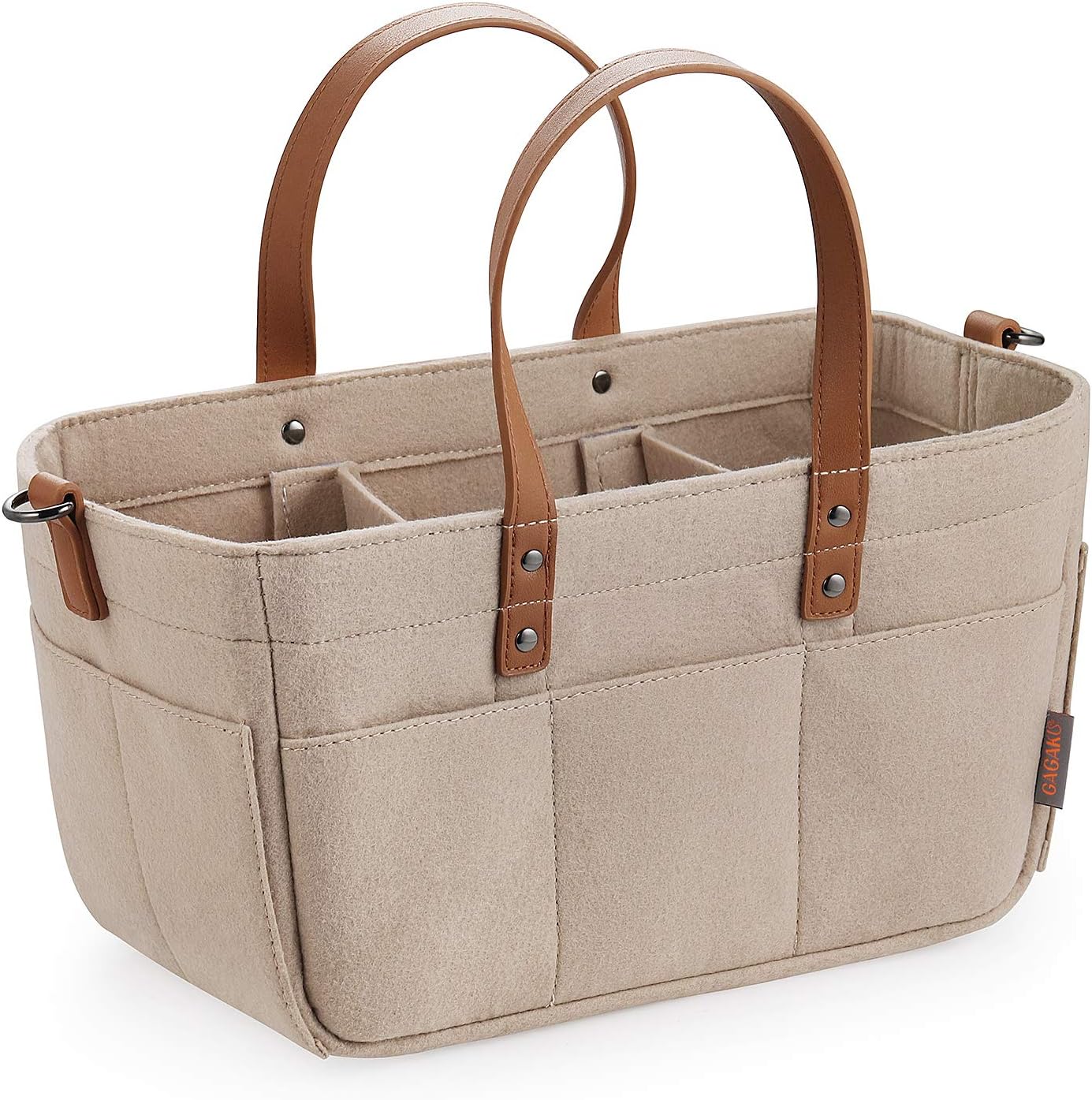 GAGAKU Baby Diaper Caddy Tote Portable Nappy Basket Stroller Organizer Diaper Storage Bin for Car Travel - Khaki