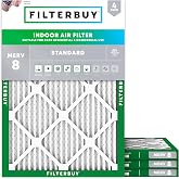 Filterbuy 19.75x21.5x1 Air Filter MERV 8 Dust &amp; Allergy Defense (4-Pack) | Electrostatic Pleated HVAC AC Furnace Filters Replacement, Made in USA (Actual Size: 19.88 x 21.50 x 0.75)