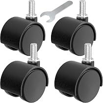 1.5 Inch Stem Casters With Brake – 6 Pack Nylon Swivel Wheels For Furniture - View #4