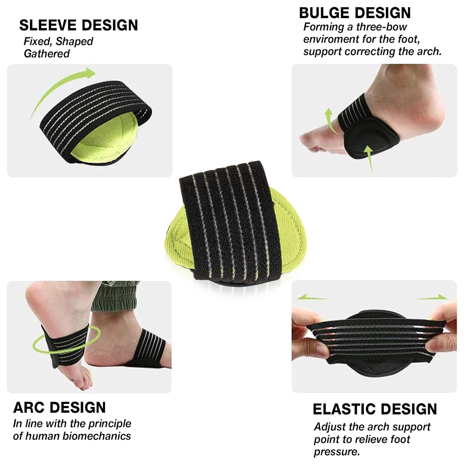 5 Pair Arch Support Brace Compression Cushioned Support Sleeves, Plantar Fasciitis Foot Pain Relief for Fallen Arches, Flat Feet, Heel Fatigue, Achy Feet Problems, for Men & Women - Universal Size: Industrial & Scientific