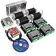 RATTMMOTOR 3 Axis Nema23 Stepper Motor Kit,425oz-in 3A 112mm,DM556S Motor Driver,4 Axis USB Mach3 Controller Board Motion Control Card 36V CNC Kit for CNC Router Milling Machine