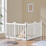 Yaheetech Wooden Dog Gate Indoor 4 Panels 61 cm H x 202 cm L White view 8