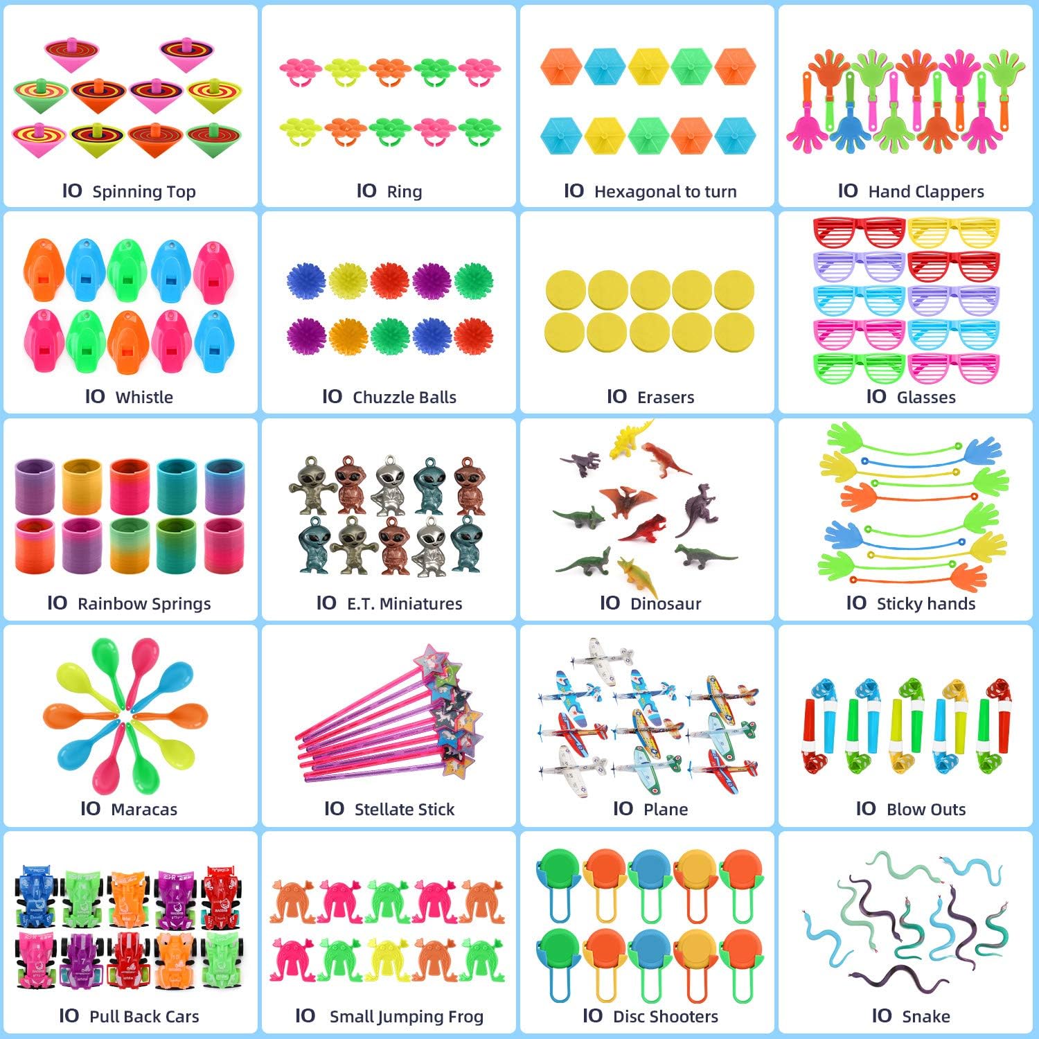 200pcs Birthday Party Favors for Kids Goodie Bags, Pinata Filler Toy Assortment Carnival Prizes for Kids Classroom Rewards Treasure Box Toys: Toys & Games