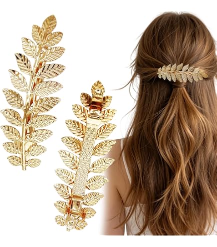 Amazon.com : Gold Leaf Hair Clip Barrettes Greek Goddess  display picture 1