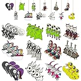 37 PCs Halloween Christmas Nightmare Ornaments Halloween Christmas Nightmare Wooden Hanging Ornament Decoration,Halloween Witch Pumpkin Nightmare Theme Party Decor Halloween Party Supplies