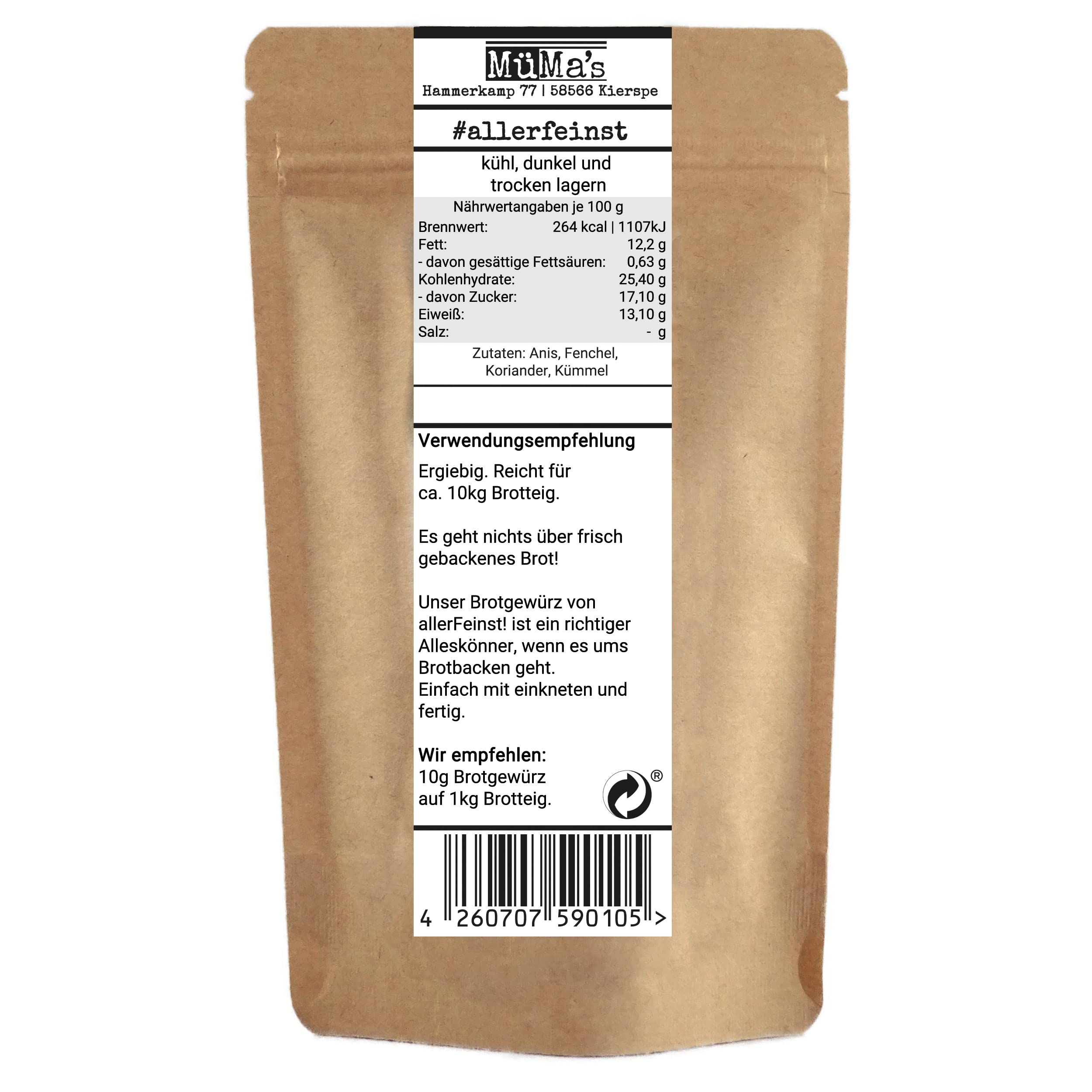 allerFeinst! - Brotgewürz - Premium Brot Gewürzmischung gemahlen - Für rustikales Bauernbrot und andere Brotback-Ideen, 1er Pack (1 x 100g) 2