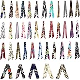 Ramonbell 40pcs Scarves for Bags, Women'S Bag Silk Scarves, Scarf Hair Ribbons for Women, Satin Ribbon Headscarf Decoration