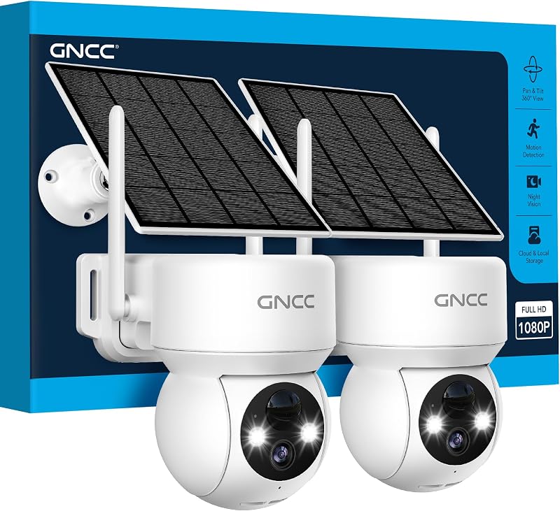 Telecamera Wi-Fi Esterno Senza Fili con Pannello Solare, 2PCS — foto 1 di 8