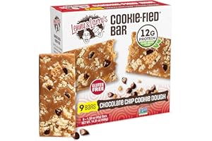 Lenny & Larry's Cookie-fied Bar – Chocolate Chip Cookie Dough Vegan Protein Bars 9x45g – Healthy Snacks with 12g Plant Protein & 5g Fiber – Gluten free Power Bar, Keto Friendly, Non-GMO & Vegan