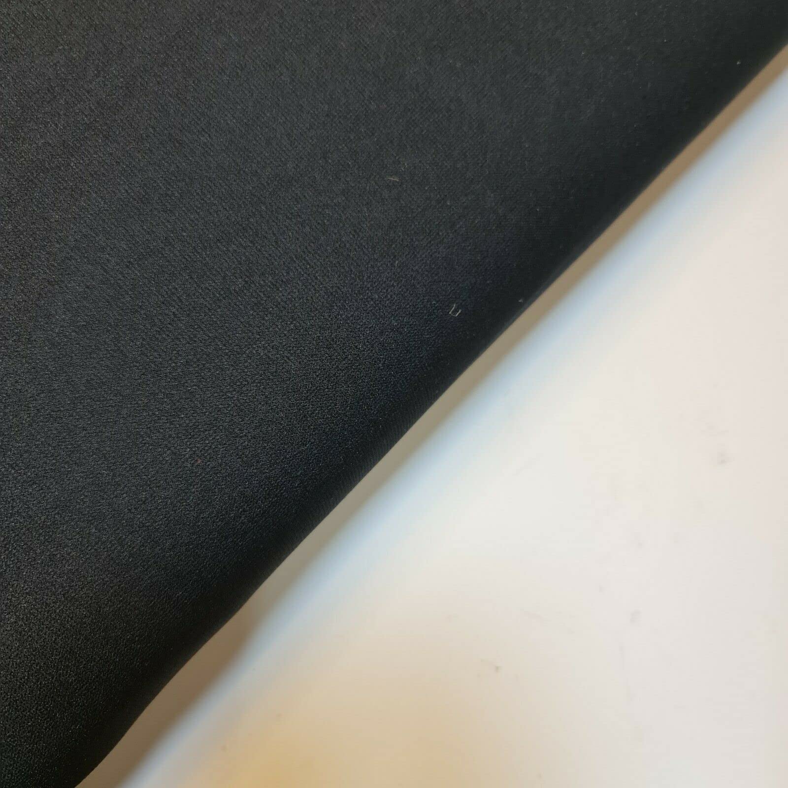 Plain & Printed Scuba Crepe Jersey Stretch Spandex Fabric – Dressmaking Material for Casual & Formal Wear | 58" (150cm) Wide | Sold Per Meter (Pre-Cut Lengths) (Black)