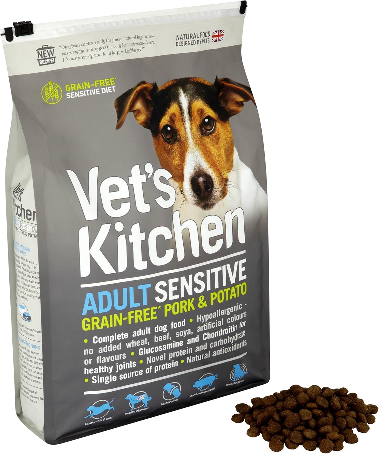 Vet's Kitchen Dog Food Grain Free Adult Sensitive Pork and Potato 2.2