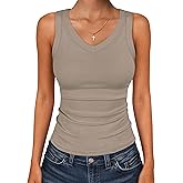 ANRABESS Tank Tops for Women V Neck Ribbed Knit Slim Fitted Sleeveless Basic Tee Tanks Casual Summer Clothes 2026