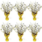 FUBININA 6 Pack 2026 Graduation Table Centerpiece Party Decoration Metallic Foil Spray Centerpiece Glitter Decor Star Tabletop for Graduation New Year Birthday Holiday Party Favor, Black and Gold