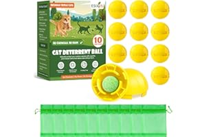 ESIXJS Cat Repellent Outdoor for Natural Peppermint Cat Deterrent Balls Indoor Safe Dog Repellent Long Lasting 6 Months Waterproof Keep Cats Out of Gardens Yards Patios Garages Permanently 10 Pack Mesh Bag