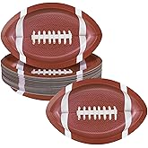 Kochorie 25 Pieces Football Plates 11.5 x 7.5 Inch Football Party Decorations Plastic Serving Trays Snack Serveware for Sports Game Day Birthday Supplies